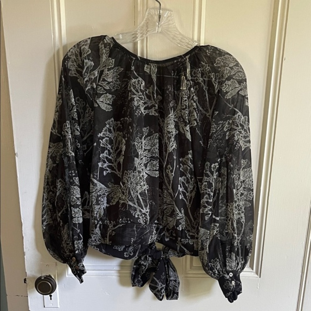 Ritu Kumar Black and White Floral Blouse